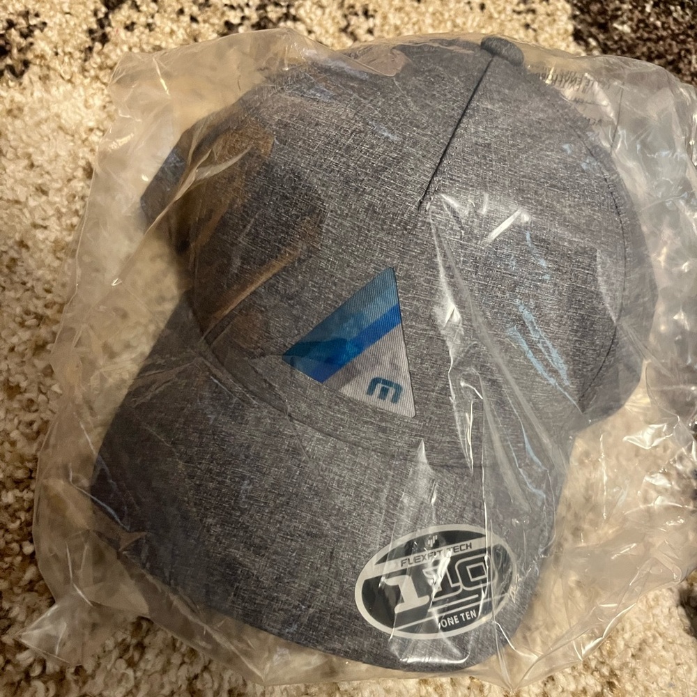 Travis Mathew Grey Baseball Cap with Blue Accent Logo